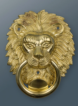 Load image into Gallery viewer, Brass Lion Door Knocker - Brass Finish
