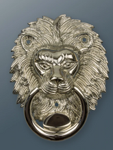 Load image into Gallery viewer, Brass Lion Door Knocker - Nickel Finish