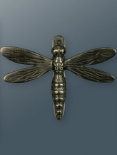 Load image into Gallery viewer, Brass Dragonfly Door Knocker - Pewter Finish