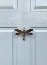Load image into Gallery viewer, Brass Dragonfly Door Knocker - Pewter Finish