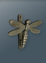 Load image into Gallery viewer, Brass Dragonfly Door Knocker - Pewter Finish