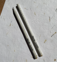 Load image into Gallery viewer, Seed pencils - recycled rolled newspaper - coriander seeds - sustainably sourced graphite - botanical stationary - eco pencil