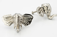 Load image into Gallery viewer, Brass Elephant Drawer Knob - Nickel Finish