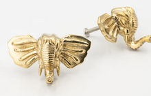 Load image into Gallery viewer, Brass Elephant Drawer Knob - Brass/Gold Finish