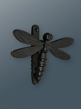 Load image into Gallery viewer, Brass Dragonfly Door Knocker - Black Finish
