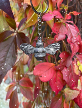Load image into Gallery viewer, Brass bee Bumblebee Keyring - Double Sided