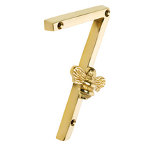 Load image into Gallery viewer, Brass Bee Premium House/Door Numbers with Bee in Brass Finish 0-9