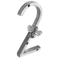 Load image into Gallery viewer, Brass bee Premium House/Door Numbers with Bee in Pewter Finish 0-9