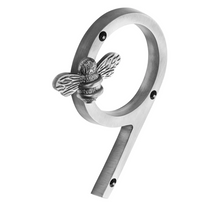 Load image into Gallery viewer, Brass bee Premium House/Door Numbers with Bee in Pewter Finish 0-9