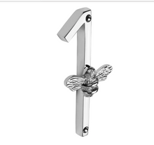 Load image into Gallery viewer, Brass bee Premium House/Door Numbers with Bee in Nickel Finish 0-9