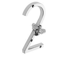 Load image into Gallery viewer, Brass bee Premium House/Door Numbers with Bee in Nickel Finish 0-9