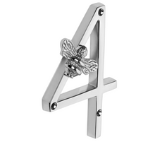 Load image into Gallery viewer, Brass bee Premium House/Door Numbers with Bee in Nickel Finish 0-9
