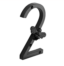 Load image into Gallery viewer, Brass Bee Premium House/Door Numbers with Bee in Black Finish 0-9