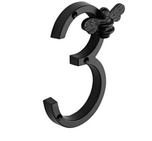 Load image into Gallery viewer, Brass Bee Premium House/Door Numbers with Bee in Black Finish 0-9