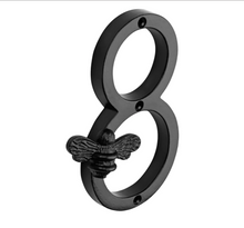 Load image into Gallery viewer, Brass Bee Premium House/Door Numbers with Bee in Black Finish 0-9