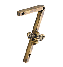 Load image into Gallery viewer, Brass bee Premium House/Door Numbers with Bee in Heritage Finish 0-9