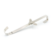 Load image into Gallery viewer, Brass bee Wreath Hanger - Nickel Finish