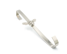 Load image into Gallery viewer, Brass bee Wreath Hanger - Nickel Finish