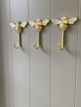 Load image into Gallery viewer, Brass bee Coat Hook - Brass Finish