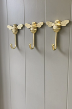 Load image into Gallery viewer, Brass bee Coat Hook - Brass Finish