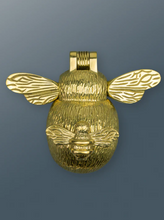 Load image into Gallery viewer, Brass Bee and Mini Bee Door Knocker - Brass Finish