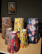 Load image into Gallery viewer, Bespoke Handcrafted Cone Plush Velvet Oversized Lampshades - Botanical Gardens - 8 Designs and 2 Sizes