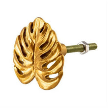 Load image into Gallery viewer, GOLD CHEESE PLANT LEAF DRAWER KNOB