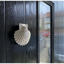 Load image into Gallery viewer, Brass Shell Door Knocker - Nickel Finish