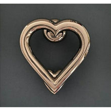Load image into Gallery viewer, Brass Love Heart Door Knocker - Nickel Finish