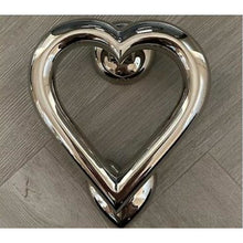 Load image into Gallery viewer, Brass Love Heart Door Knocker - Nickel Finish