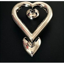 Load image into Gallery viewer, Brass Love Heart Door Knocker - Nickel Finish