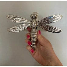 Load image into Gallery viewer, Brass Dragonfly Door Knocker - Nickel Finish