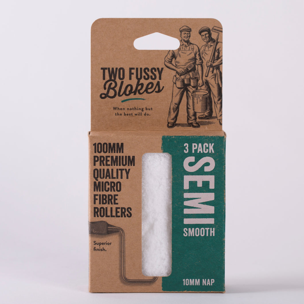 Two Fussy Blokes Mini Roller Sleeve 10mm (Semi Smooth) - 3pk
