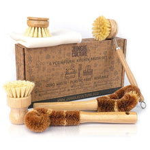 Load image into Gallery viewer, ****NEW*** Natural Dish Brushes for Washing Up | Plant Based Kitchen Scrubber Brush Set