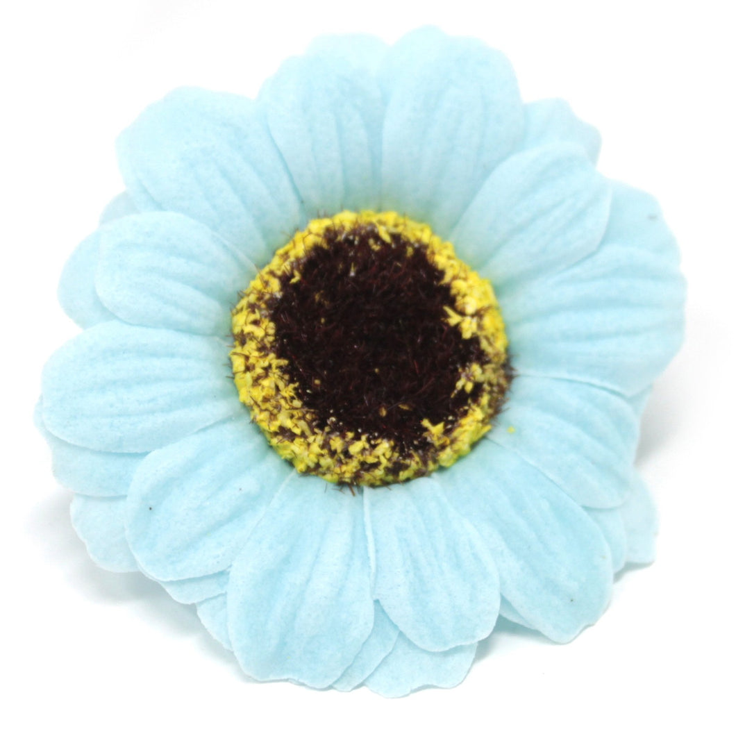 Craft Soap Flowers - Sml Sunflower - Blue - 10 Piece