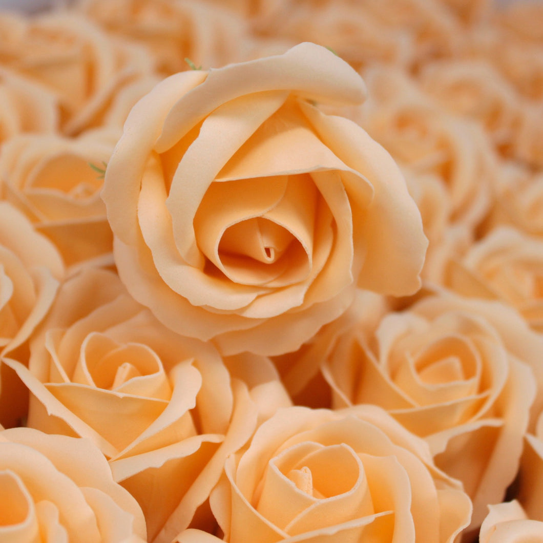 Craft Soap Flowers - Med Rose - Peach - 10 Piece