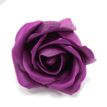 Load image into Gallery viewer, Craft Soap Flowers - Med Rose - Deep Violet - 10 Piece
