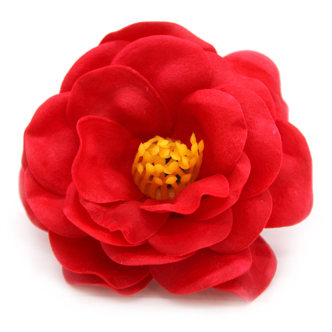 Craft Soap Flower - Camellia - Red - 10 pieces