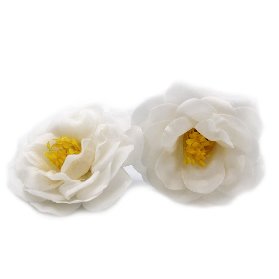 Craft Soap Flower - Camellia - White - 10 pieces