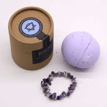 Load image into Gallery viewer, Amethyst Gem Bracelet Bath Bomb
