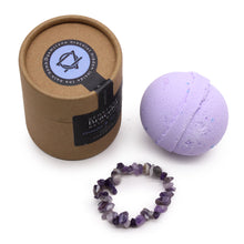 Load image into Gallery viewer, Amethyst Gem Bracelet Bath Bomb
