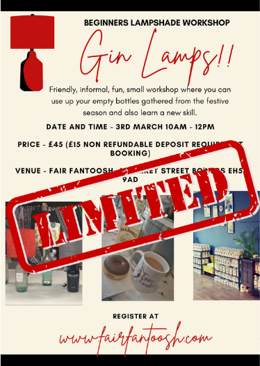Gin Lamp Workshop - 3rd March, 10am - 12pm