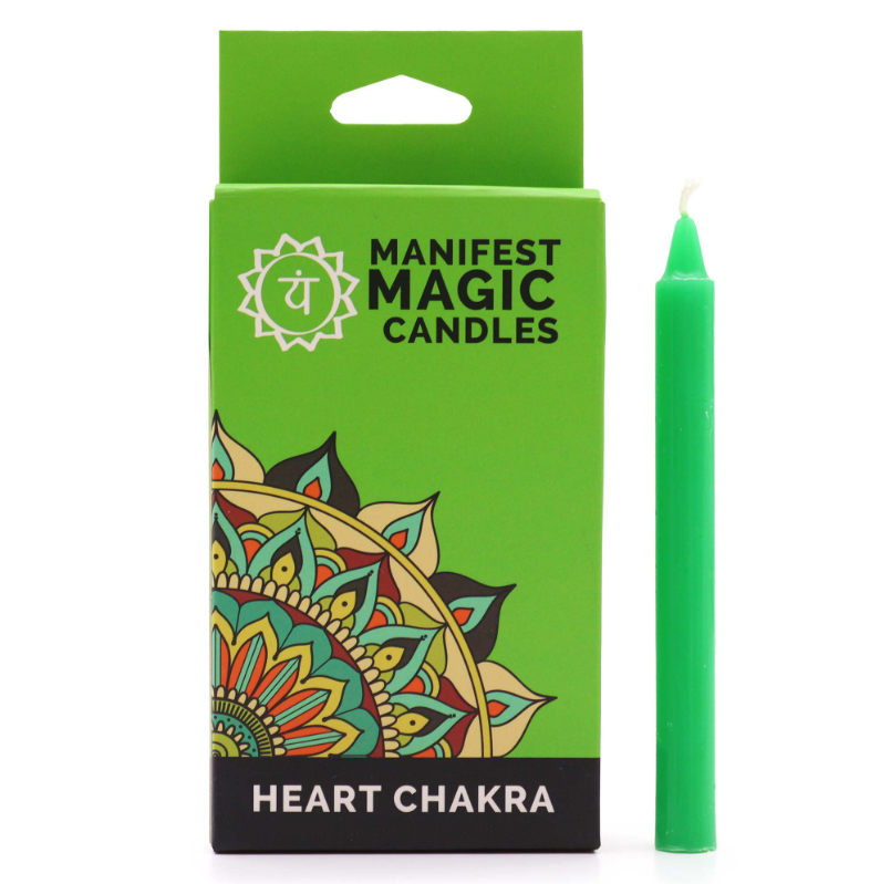 Manifest Magic Candles (set of 12) - Green - Heart Chakra