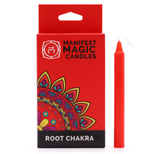 Load image into Gallery viewer, Manifest Magic Candles (set of 12) - Red - Root Chakra
