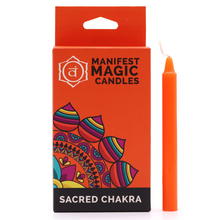 Load image into Gallery viewer, Manifest Magic Candles (set of 12) - Orange - Sacred Chakra

