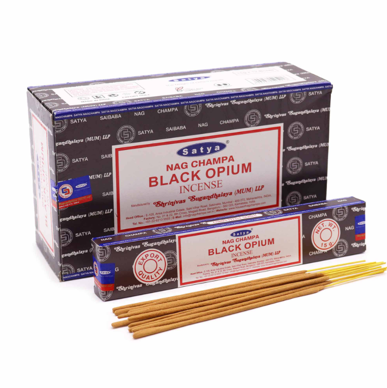 Satya Black Opium incense 15g box