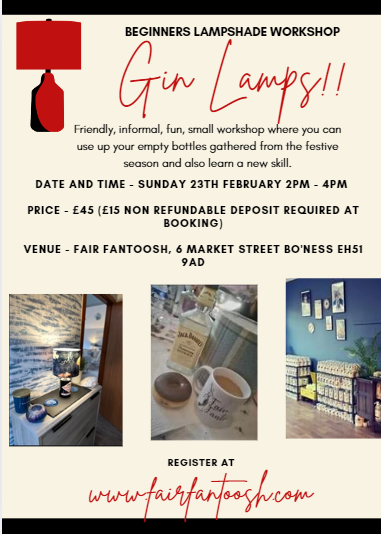 Gin Lamp Workshop - Sunday 23rd February, 2pm - 4pm