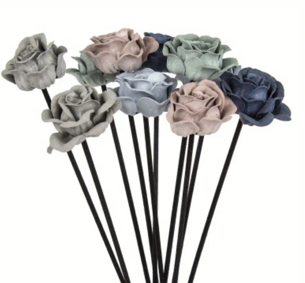 5pcs 23cm/9.05inch Dark Color Faux Leather Velvet No Fire Scented Rattan Reeds