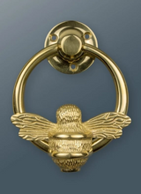 Load image into Gallery viewer, Brass Bumble Bee Ring Door Knocker - Brass Finish
