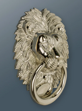 Load image into Gallery viewer, Brass Lion Door Knocker - Nickel Finish

